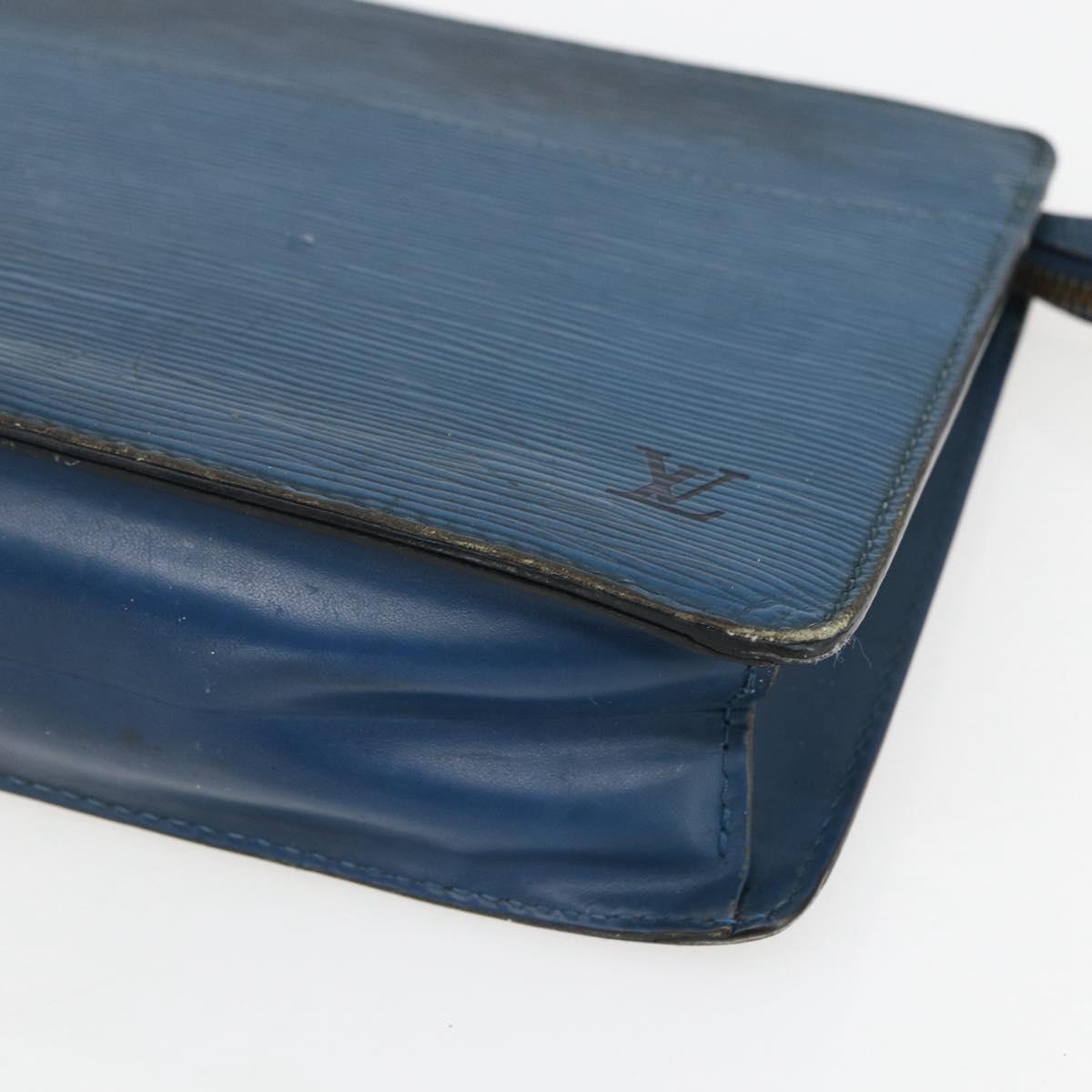 LOUIS VUITTON Epi Pochette Homme Clutch Bag Blue M52522 LV Auth 158167
