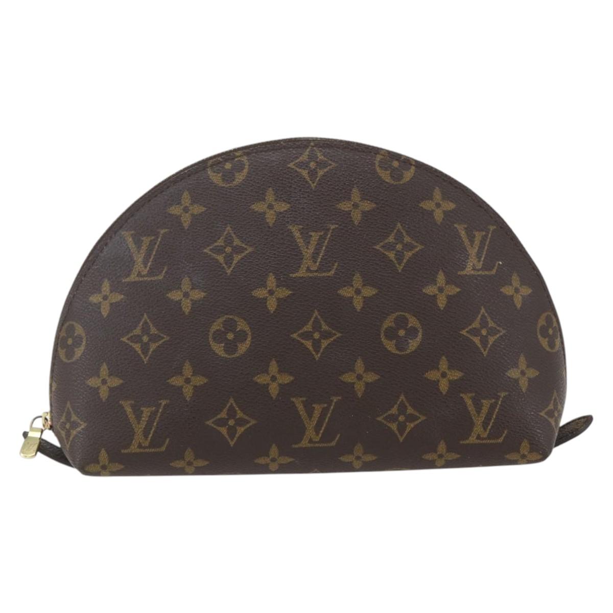 LOUIS VUITTON Monogram Trousse Demi Ronde Cosmetic Pouch M47520 LV Auth 158168