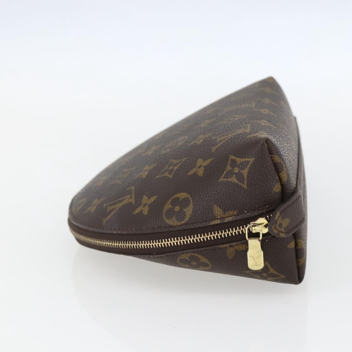 LOUIS VUITTON Monogram Trousse Demi Ronde Cosmetic Pouch M47520 LV Auth 158168
