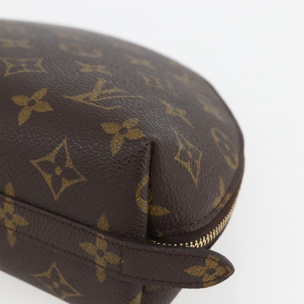 LOUIS VUITTON Monogram Trousse Demi Ronde Cosmetic Pouch M47520 LV Auth 158168