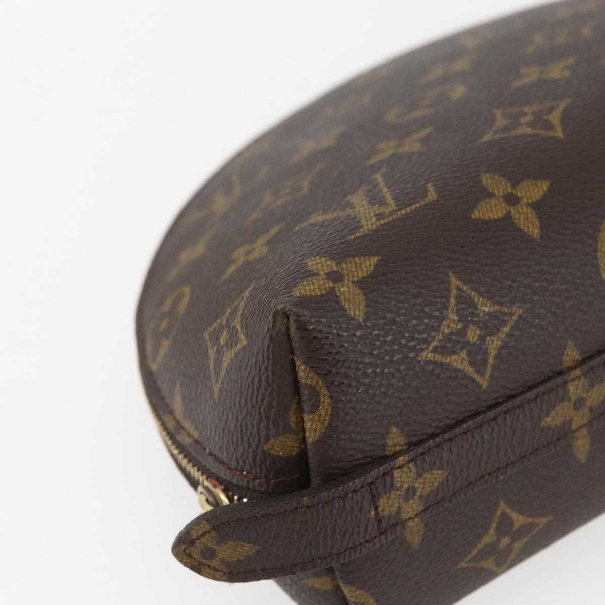 LOUIS VUITTON Monogram Trousse Demi Ronde Cosmetic Pouch M47520 LV Auth 158168