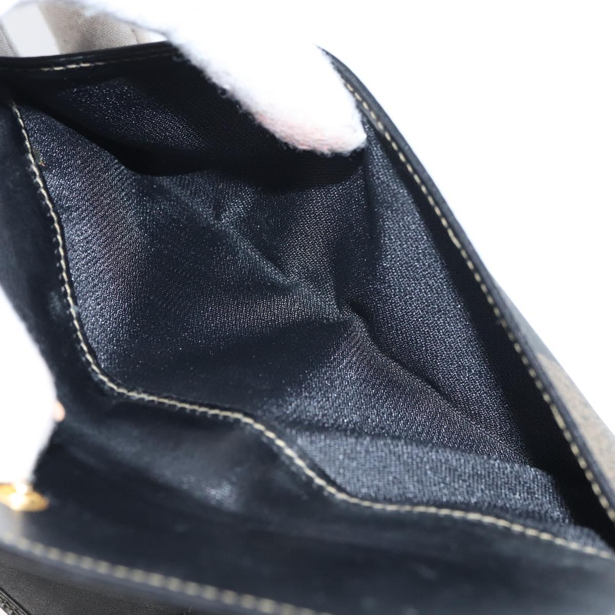 FENDI Pecan Canvas Long Wallet Black Brown Black Brown Auth 158174