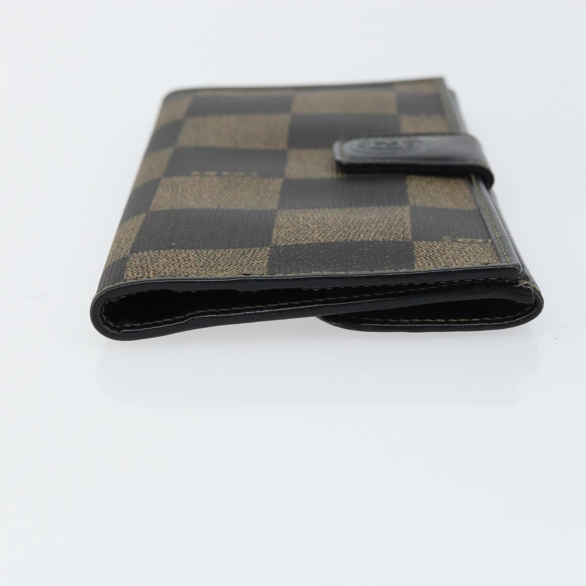 FENDI Pecan Canvas Long Wallet Black Brown Black Brown Auth 158174