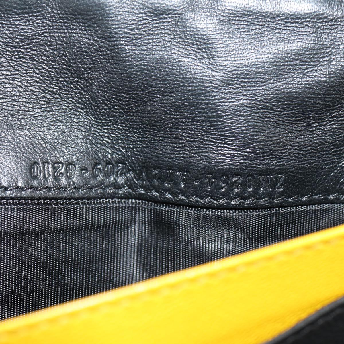 FENDI Zucca Canvas Wallet Leather Black Auth 158176V