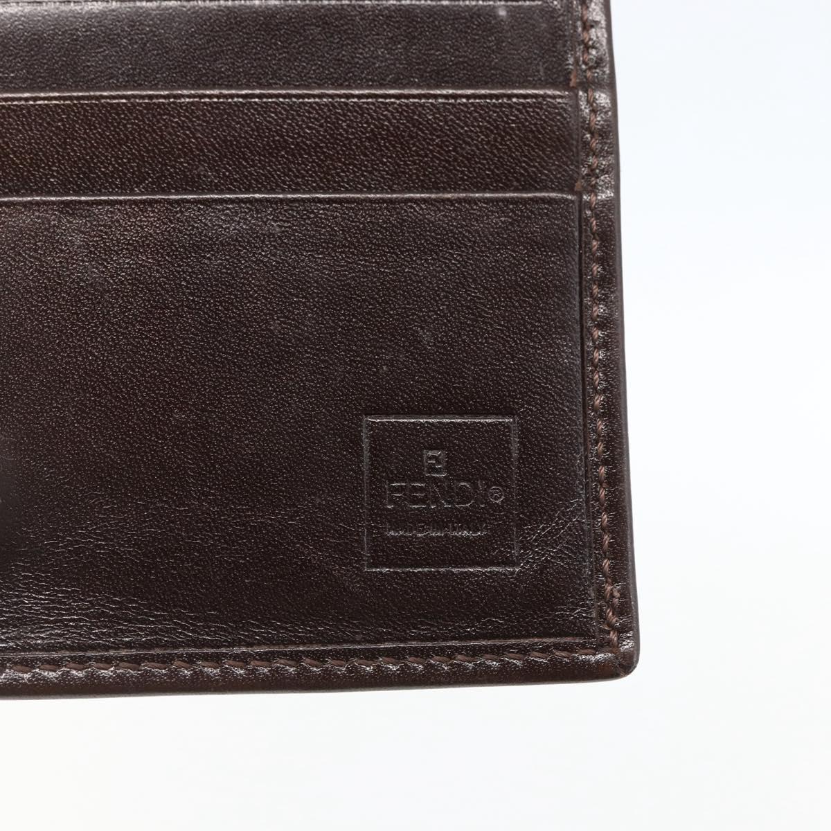 FENDI Zucca Canvas Wallet Black Brown Black Brown Auth 158179
