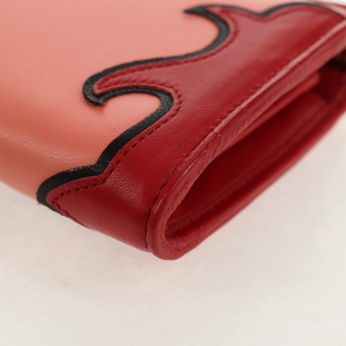 Miu Miu Wallet Leather Red Gold Auth 158185V