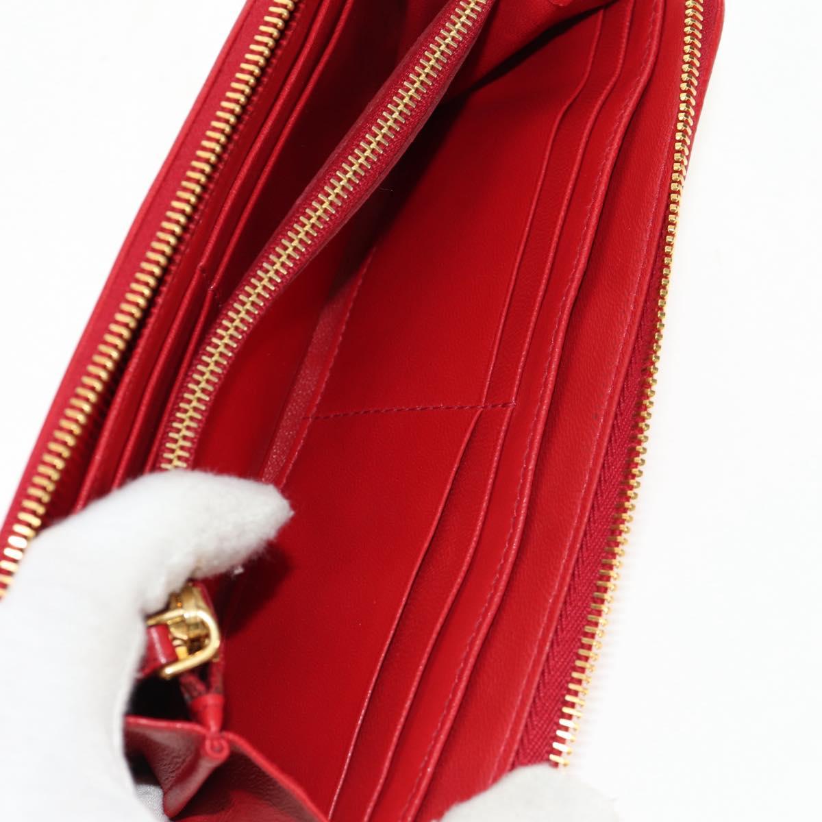 Miu Miu Wallet Leather Red Gold Auth 158185V