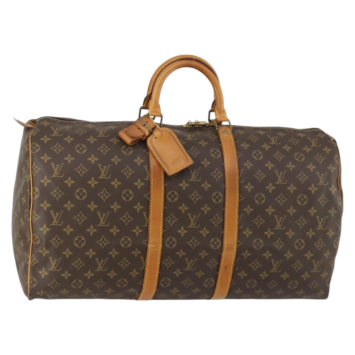 LOUIS VUITTON Monogram Keepall 55 Boston Bag M41424 LV Auth 158207