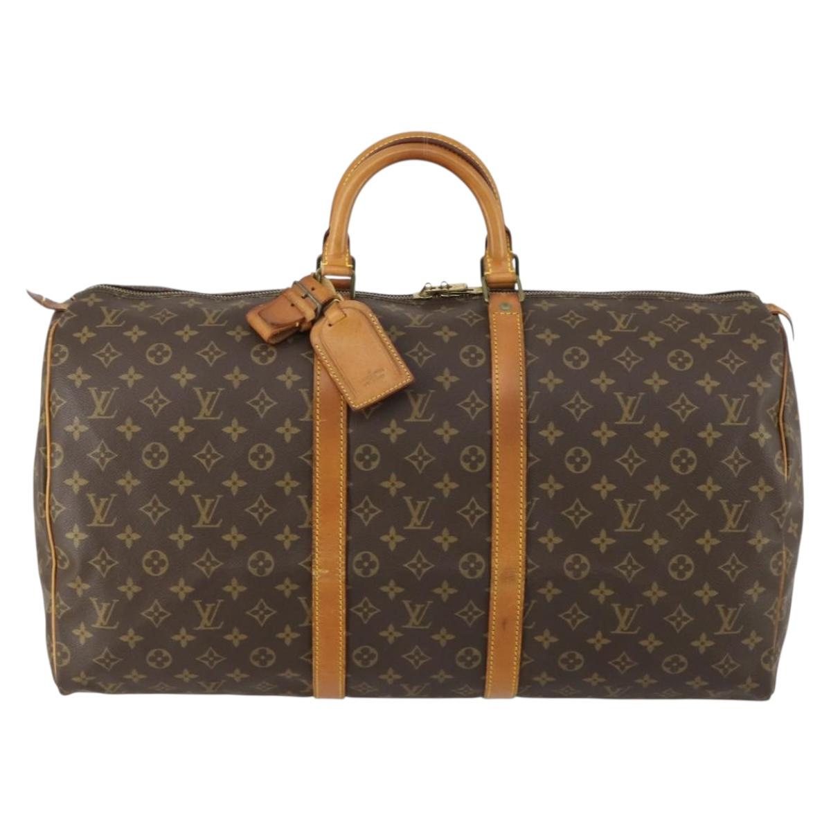 LOUIS VUITTON Monogram Keepall 55 Boston Bag M41424 LV Auth 158207