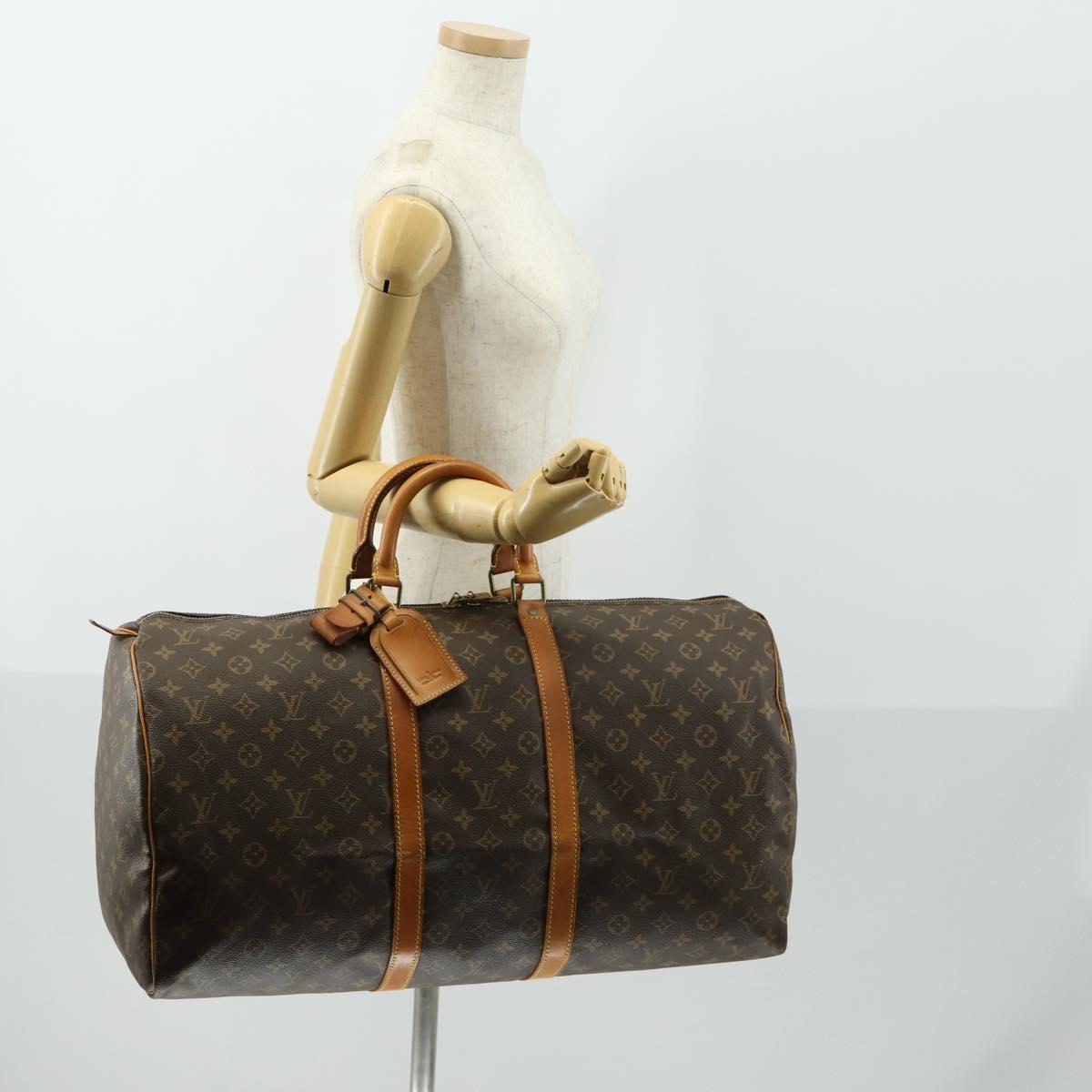 LOUIS VUITTON Monogram Keepall 55 Boston Bag M41424 LV Auth 158207