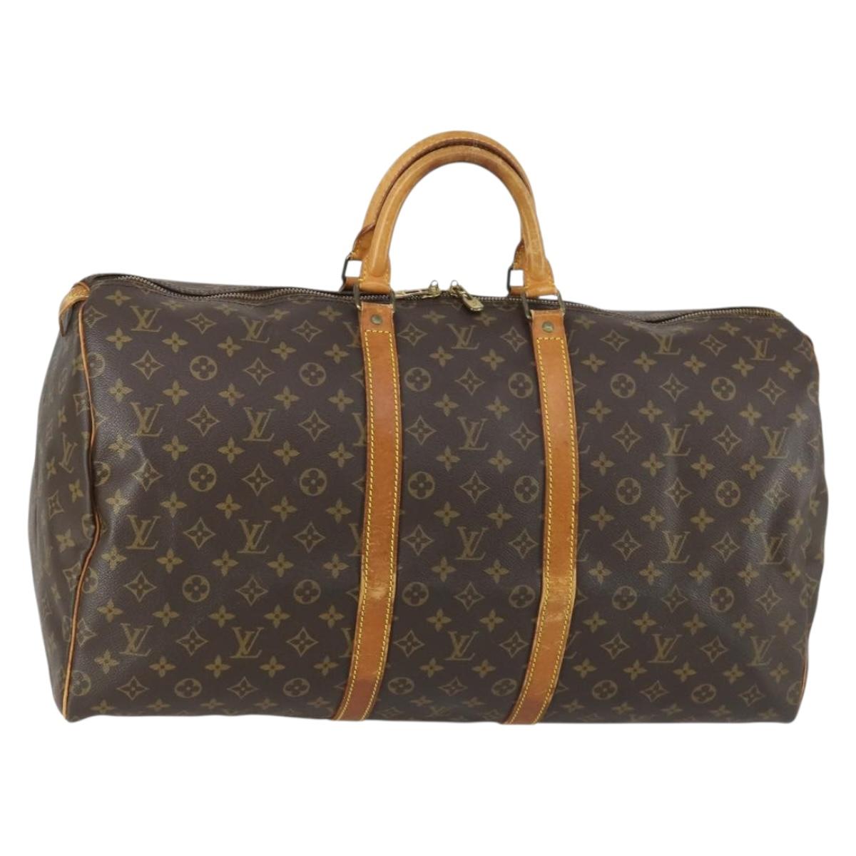 LOUIS VUITTON Monogram Keepall 55 Boston Bag L008 LV Auth 158208
