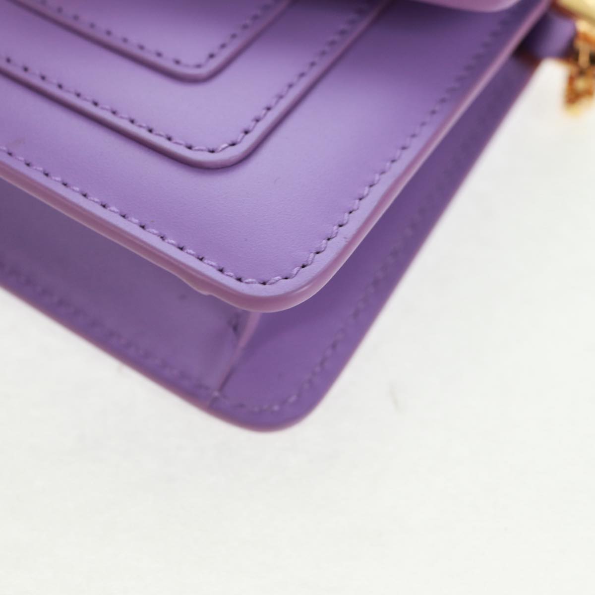 BVLGARI Bag Charm Leather Purple Auth 158218SM