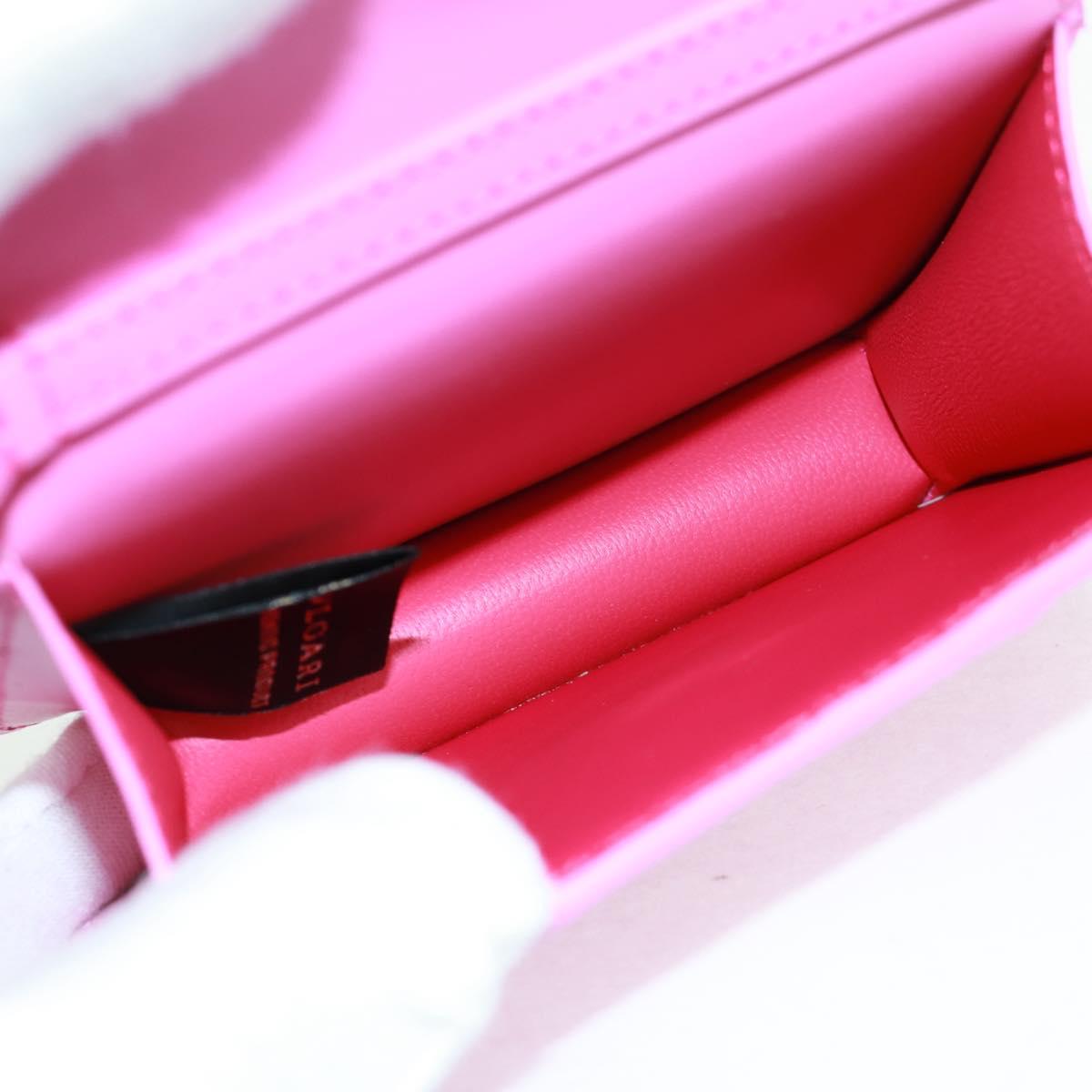 BVLGARI Bag Charm Leather Pink Auth 158219SM