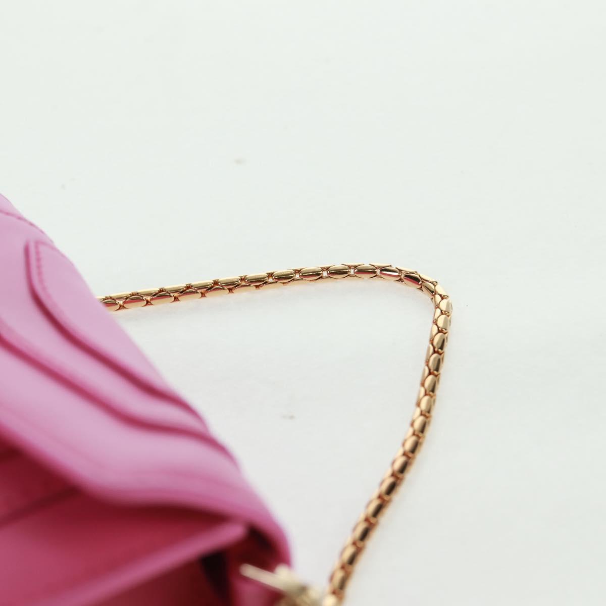 BVLGARI Bag Charm Leather Pink Auth 158219SM