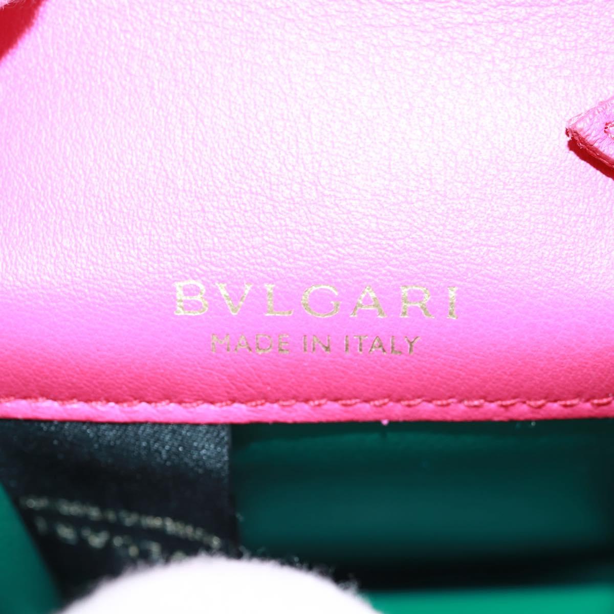 BVLGARI Bag Charm Leather Pink Auth 158220SM
