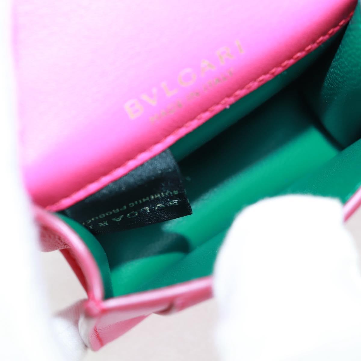 BVLGARI Bag Charm Leather Pink Auth 158220SM