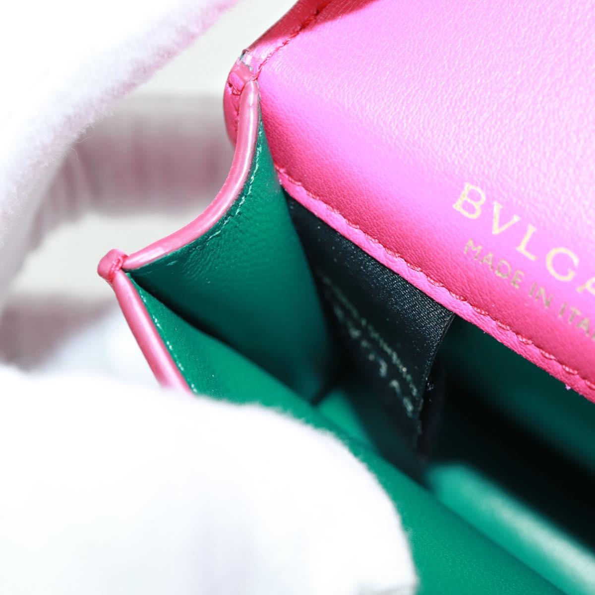 BVLGARI Bag Charm Leather Pink Auth 158220SM