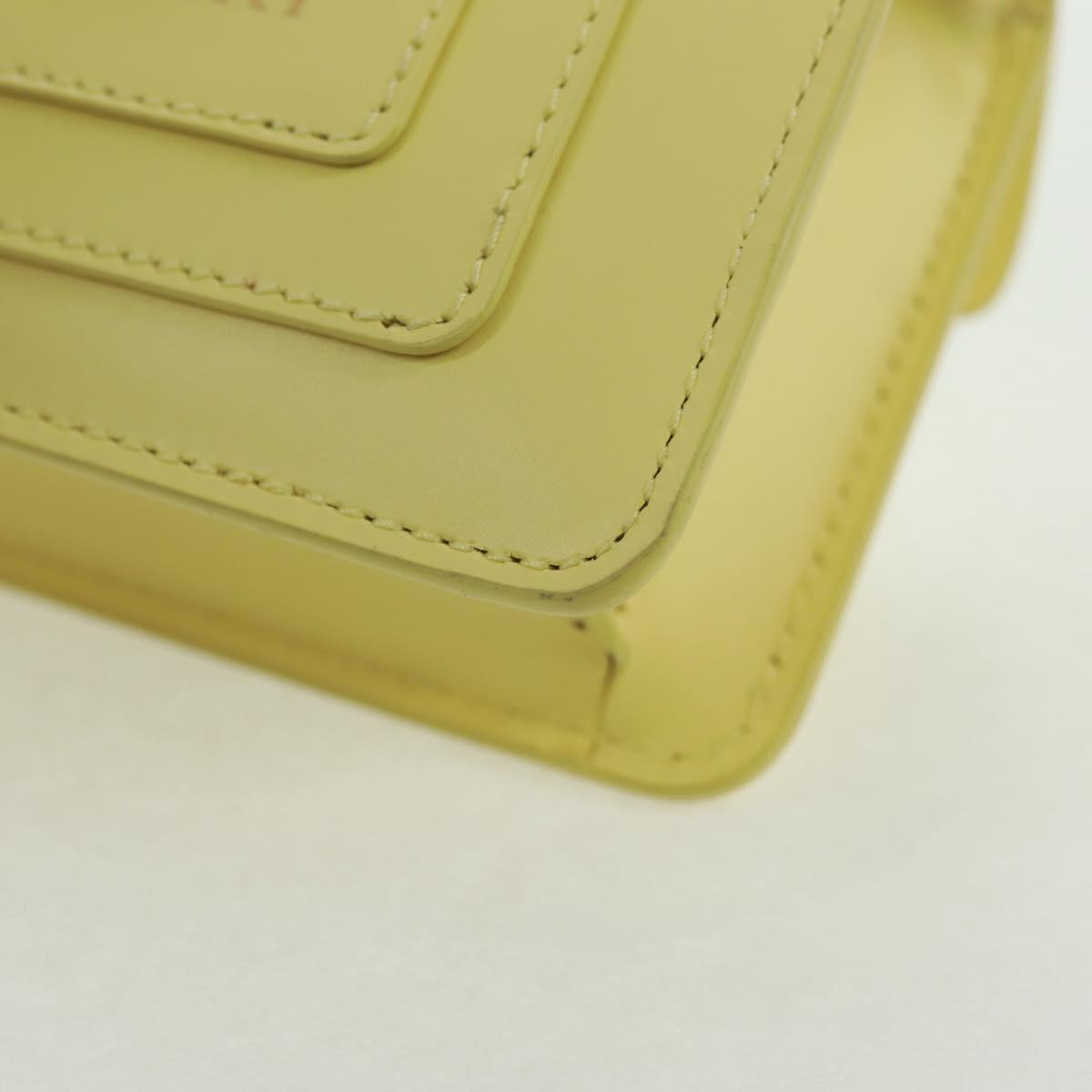 BVLGARI Bag Charm Leather Yellow Auth 158221SM