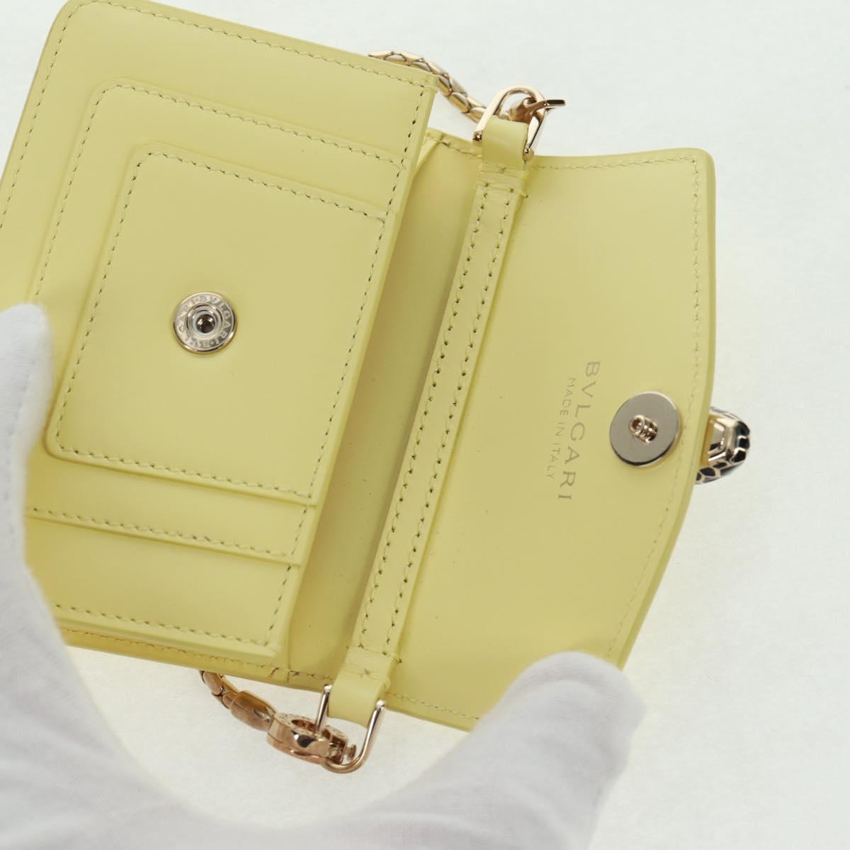 BVLGARI Bag Charm Leather Yellow Auth 158221SM