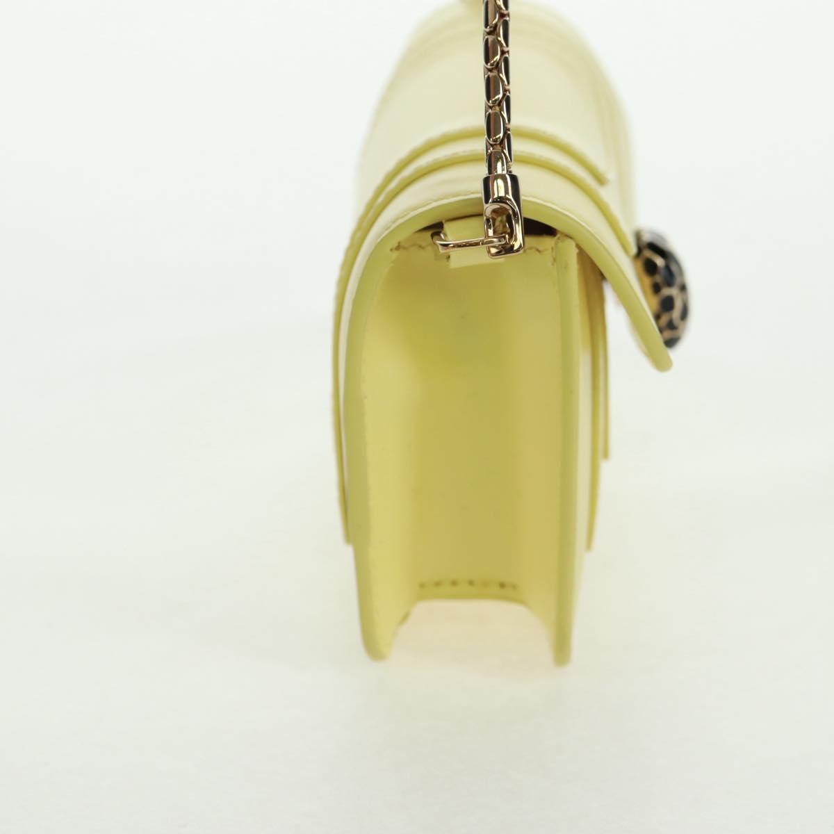 BVLGARI Bag Charm Leather Yellow Auth 158221SM