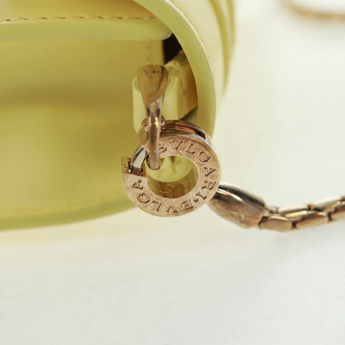 BVLGARI Bag Charm Leather Yellow Auth 158221SM