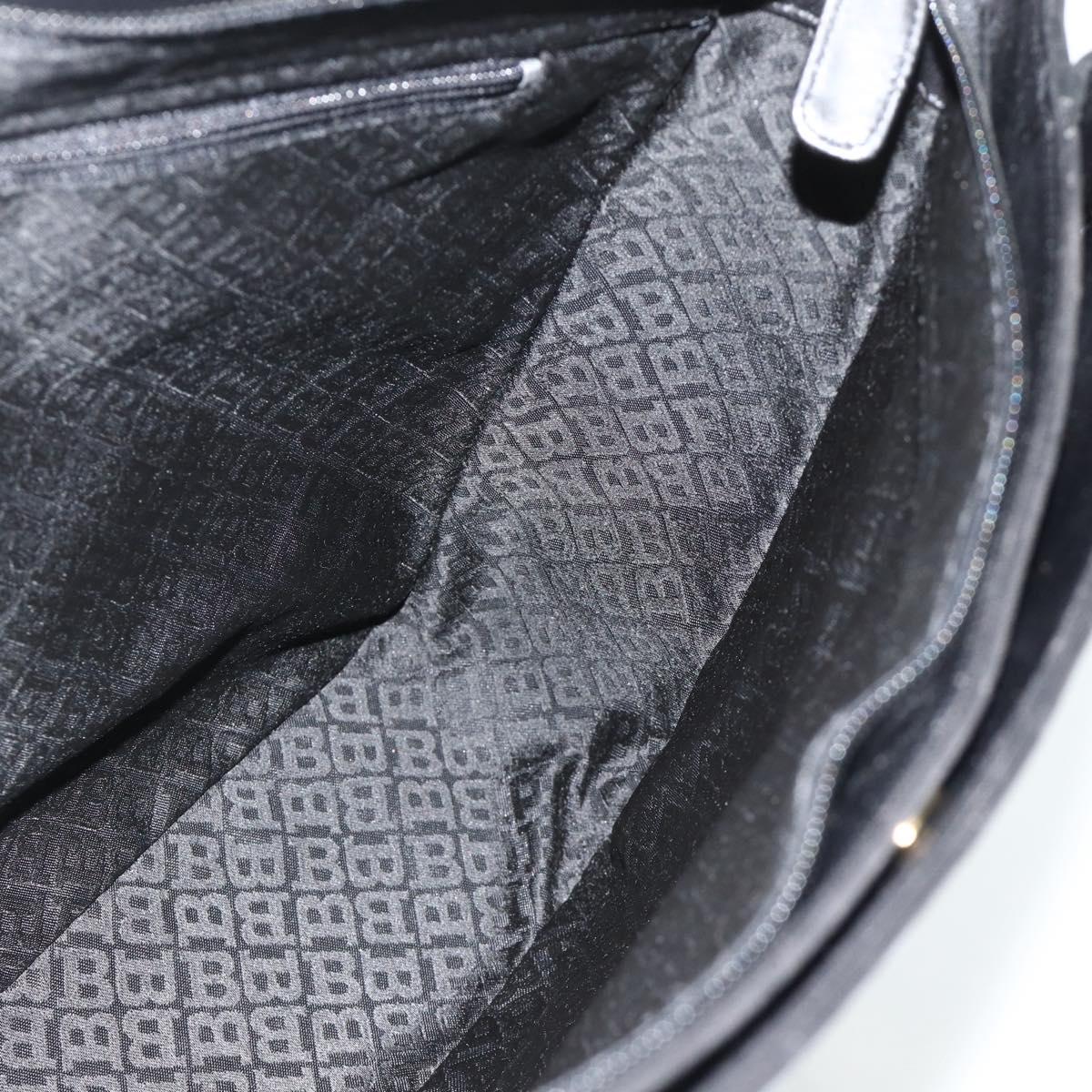 BALLY Shoulder Bag Leather Black Gold Auth 158223