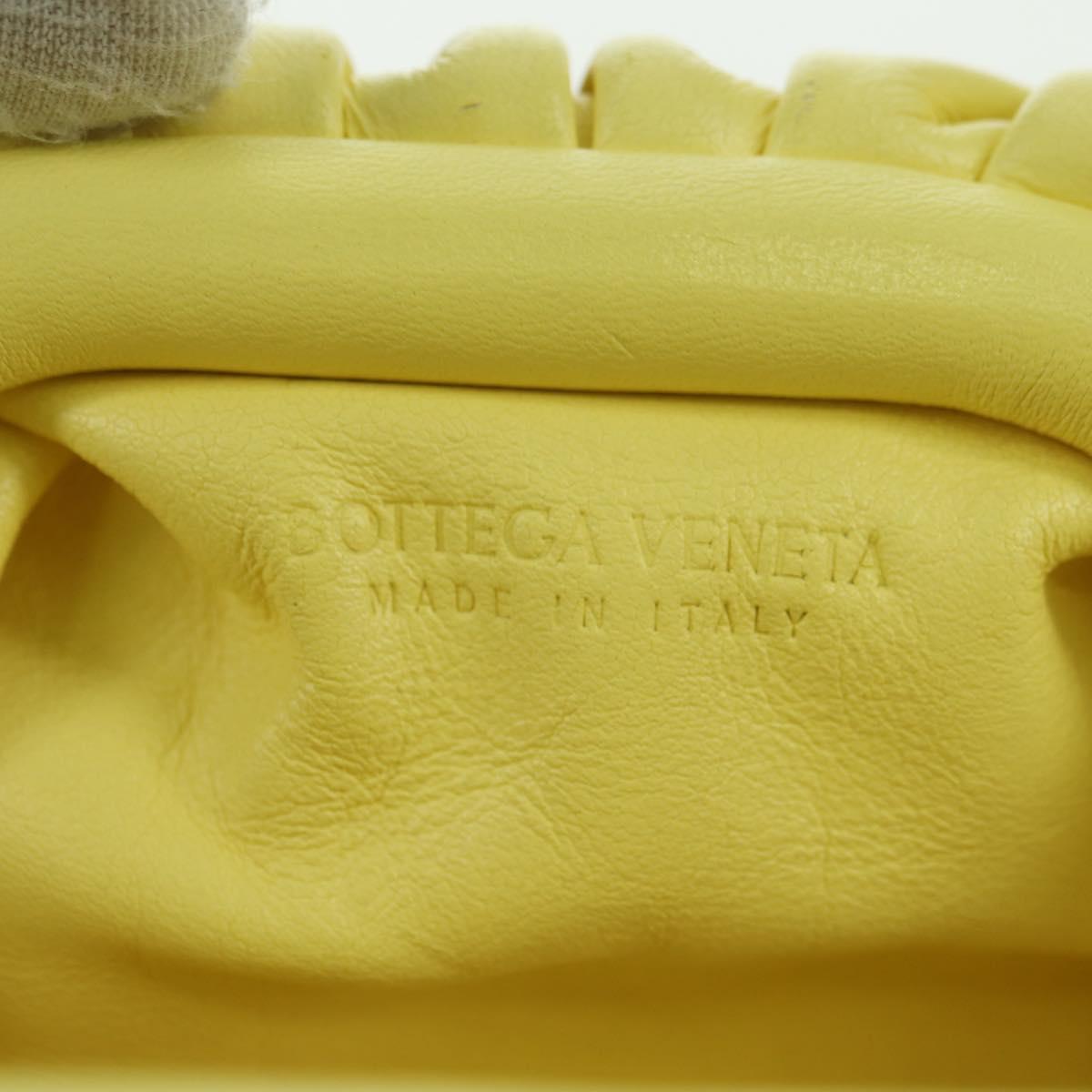 BOTTEGA VENETA Pouch Shoulder Bag Leather Yellow Auth 158228V