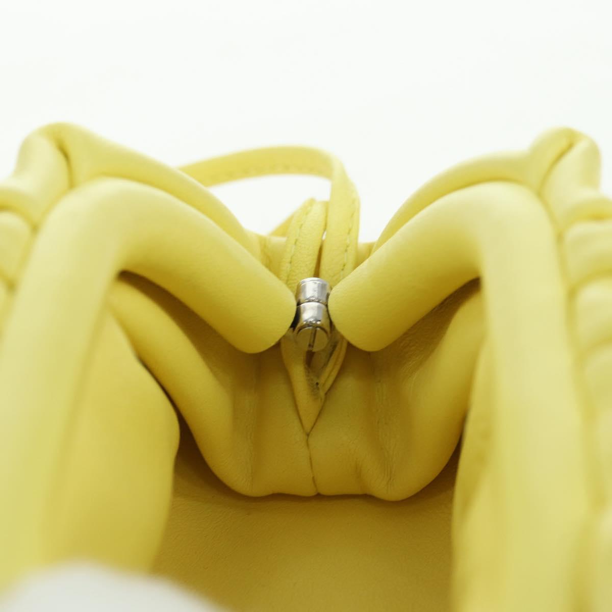 BOTTEGA VENETA Pouch Shoulder Bag Leather Yellow Auth 158228V