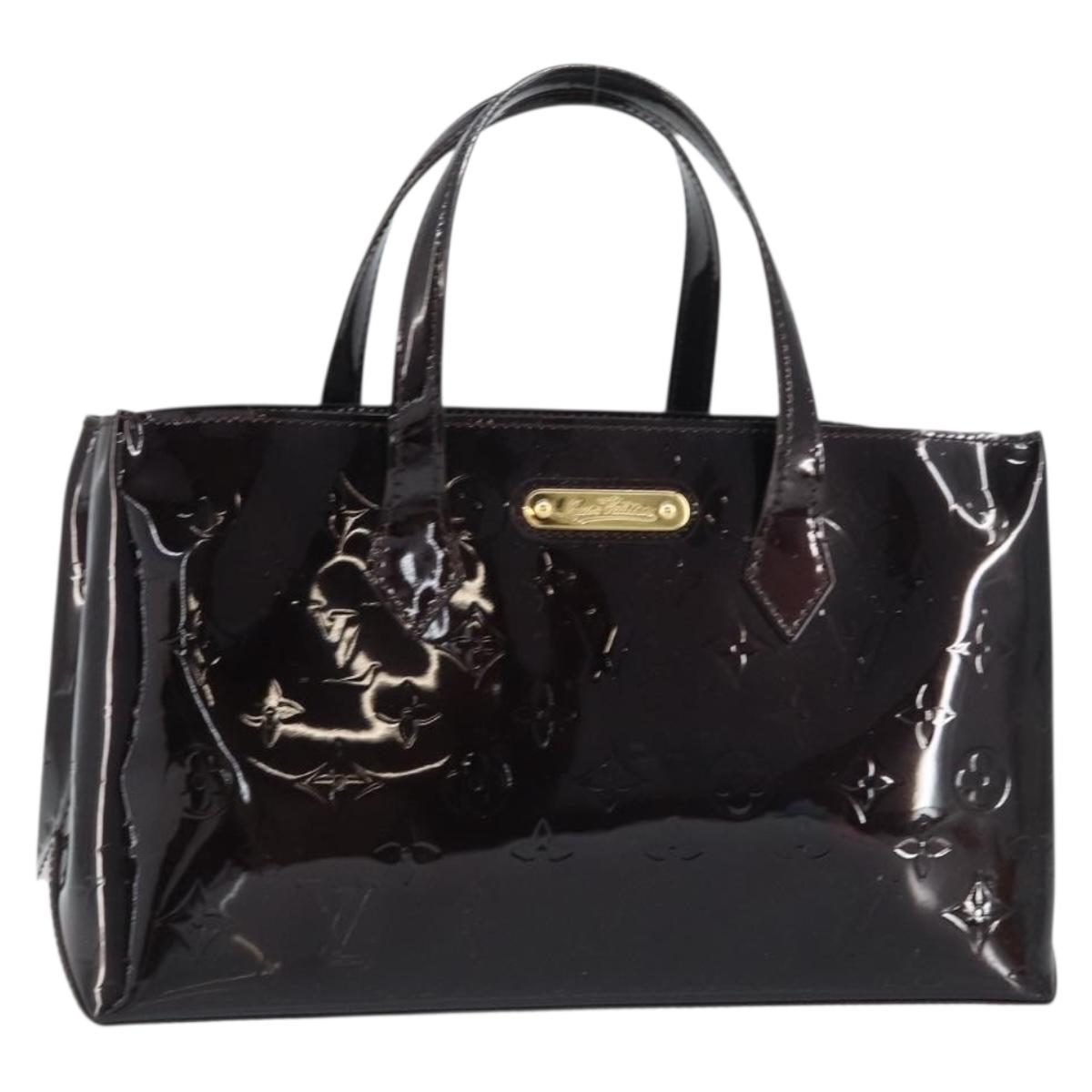 LOUIS VUITTON Monogram Vernis Wilshire PM Hand Bag Amarante M93641 Auth 158237