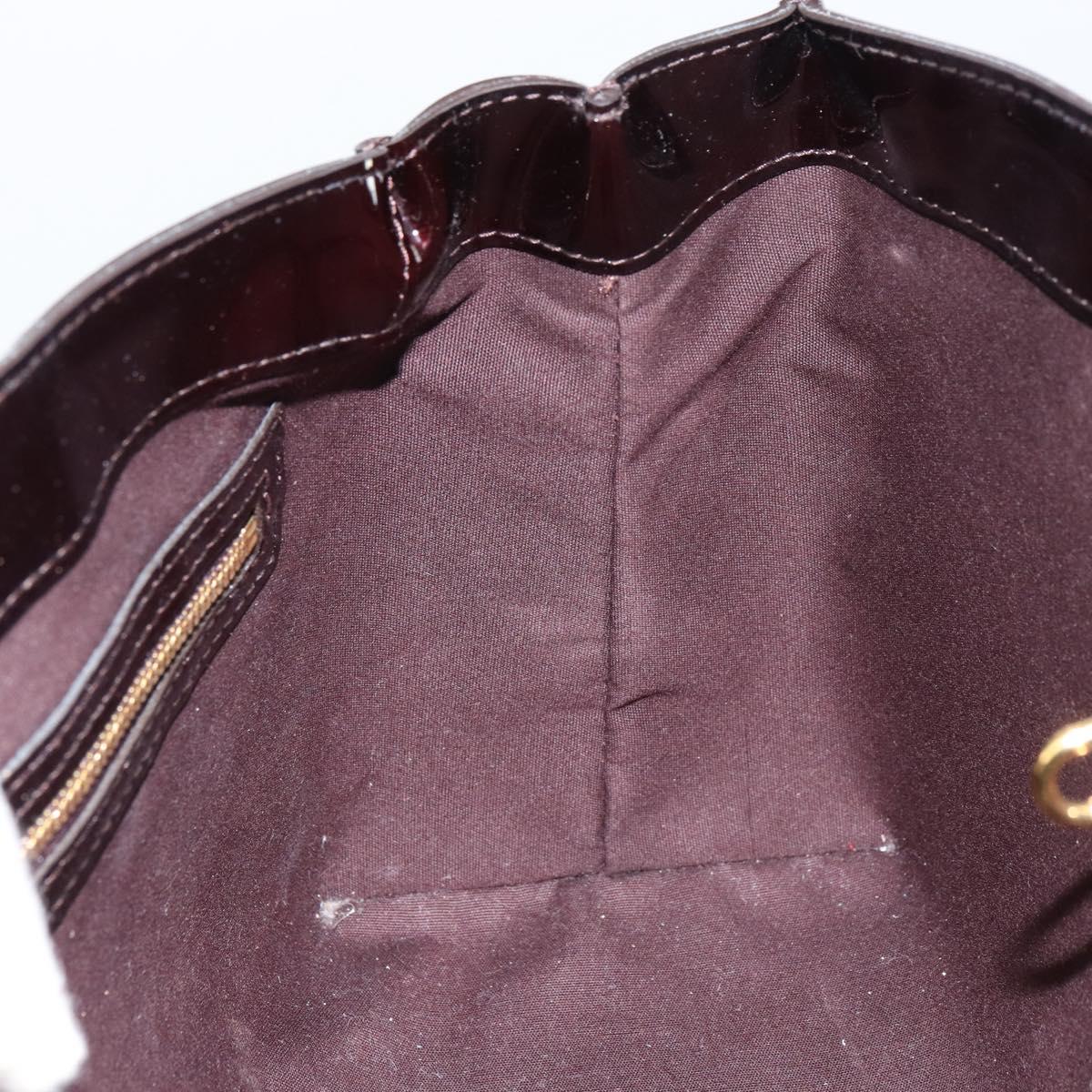 LOUIS VUITTON Monogram Vernis Wilshire PM Hand Bag Amarante M93641 Auth 158237