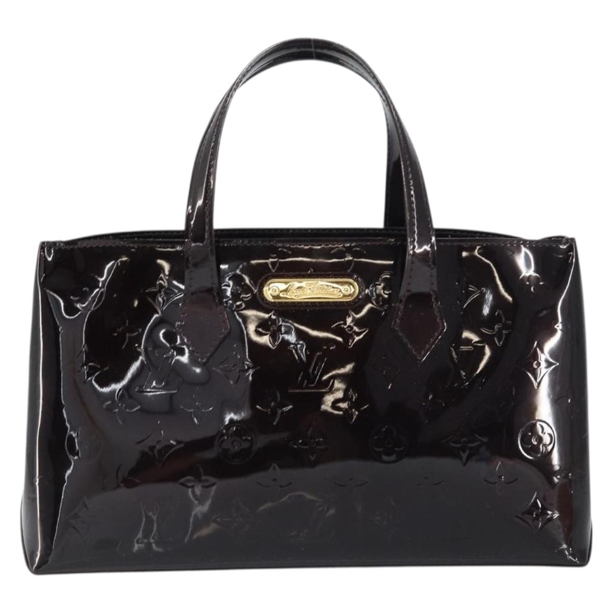 LOUIS VUITTON Monogram Vernis Wilshire PM Hand Bag Amarante M93641 Auth 158237
