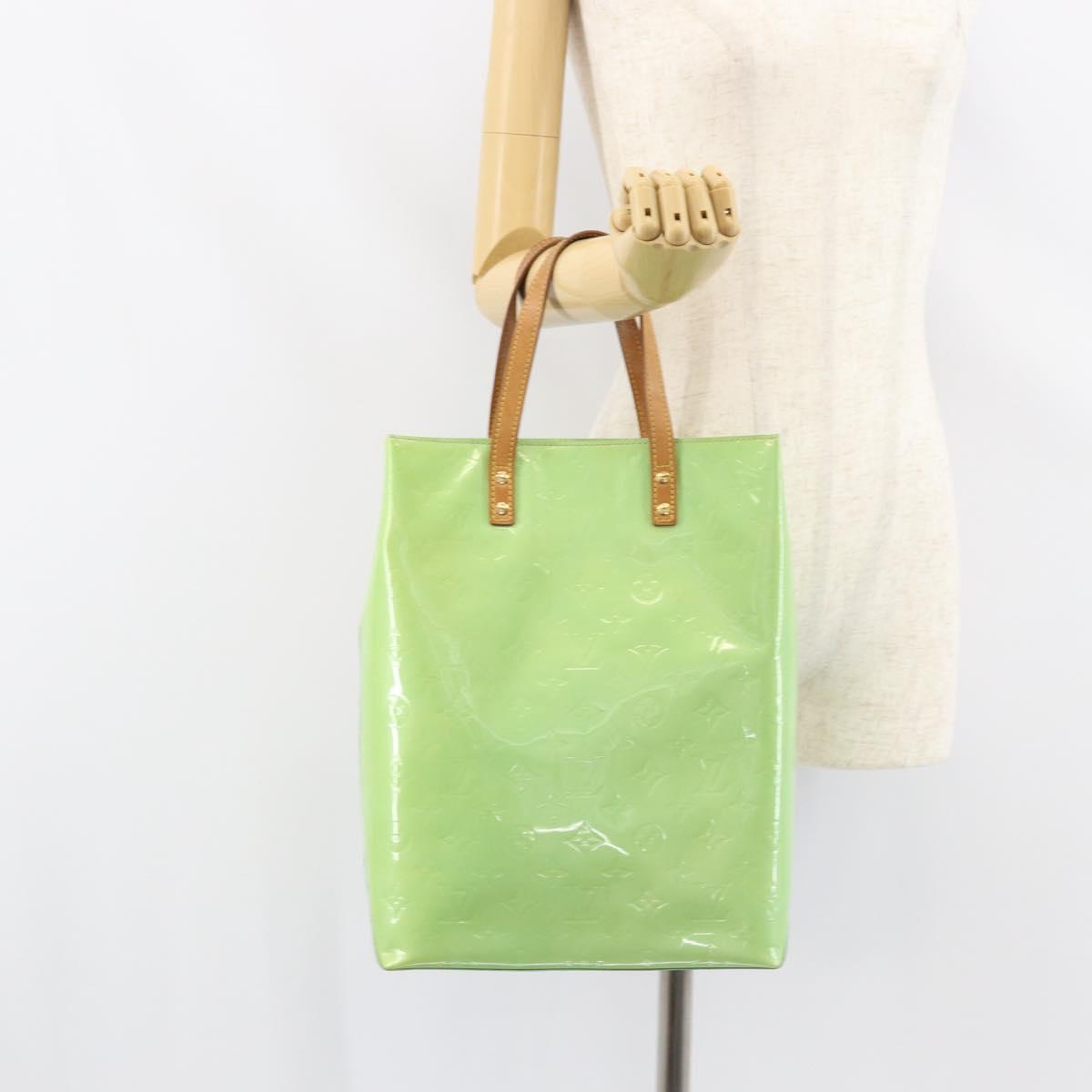 LOUIS VUITTON Monogram Vernis Reade MM Hand Bag Peppermint M91305 LV Auth 158238