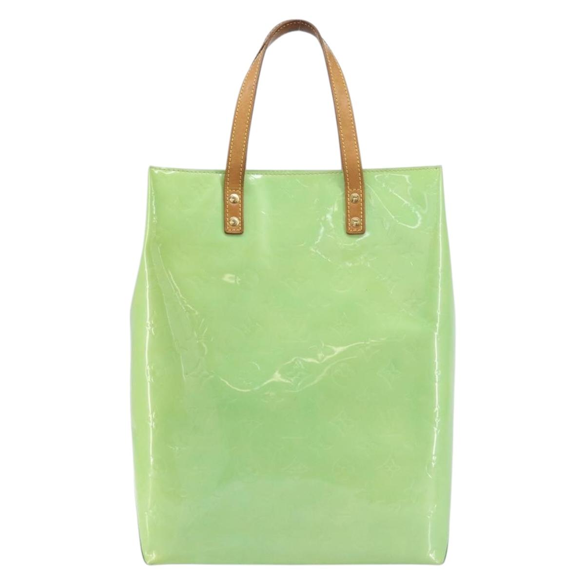 LOUIS VUITTON Monogram Vernis Reade MM Hand Bag Peppermint M91305 LV Auth 158238