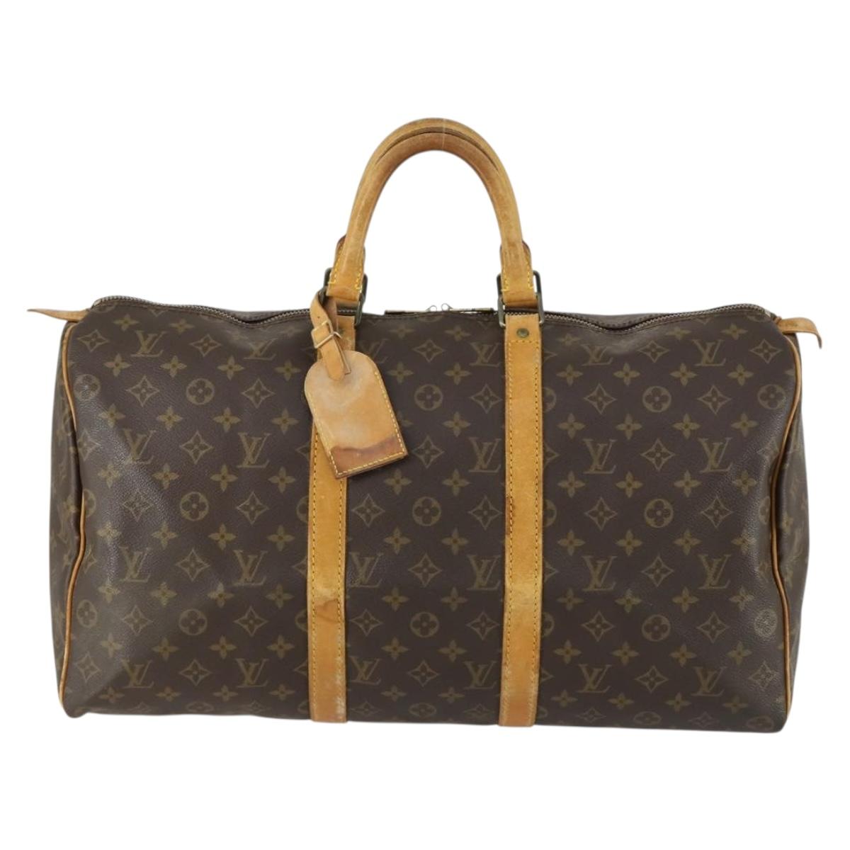 LOUIS VUITTON Monogram Keepall 50 Boston Bag M41426 LV Auth 158283