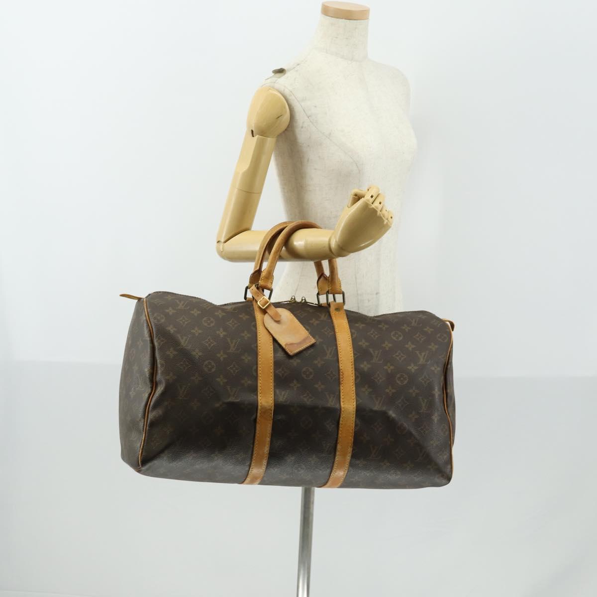 LOUIS VUITTON Monogram Keepall 50 Boston Bag M41426 LV Auth 158283