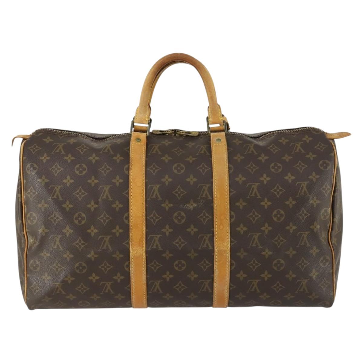 LOUIS VUITTON Monogram Keepall 50 Boston Bag M41426 LV Auth 158283