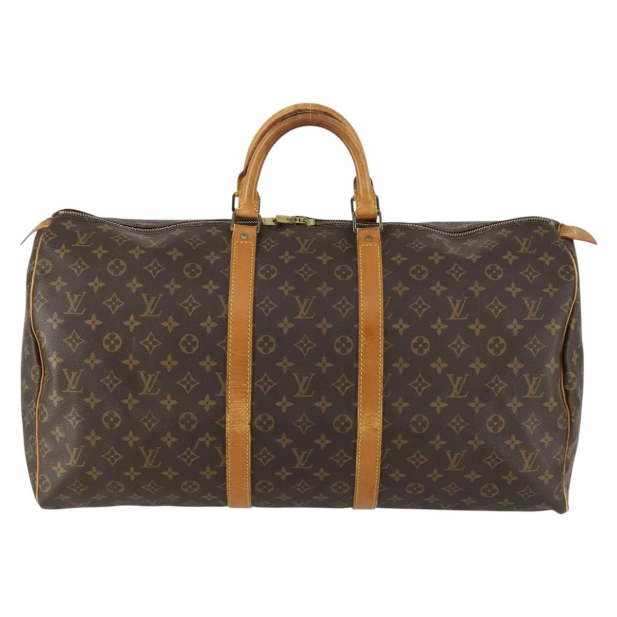 LOUIS VUITTON Monogram Keepall 55 Boston Bag M41424 LV Auth 158289