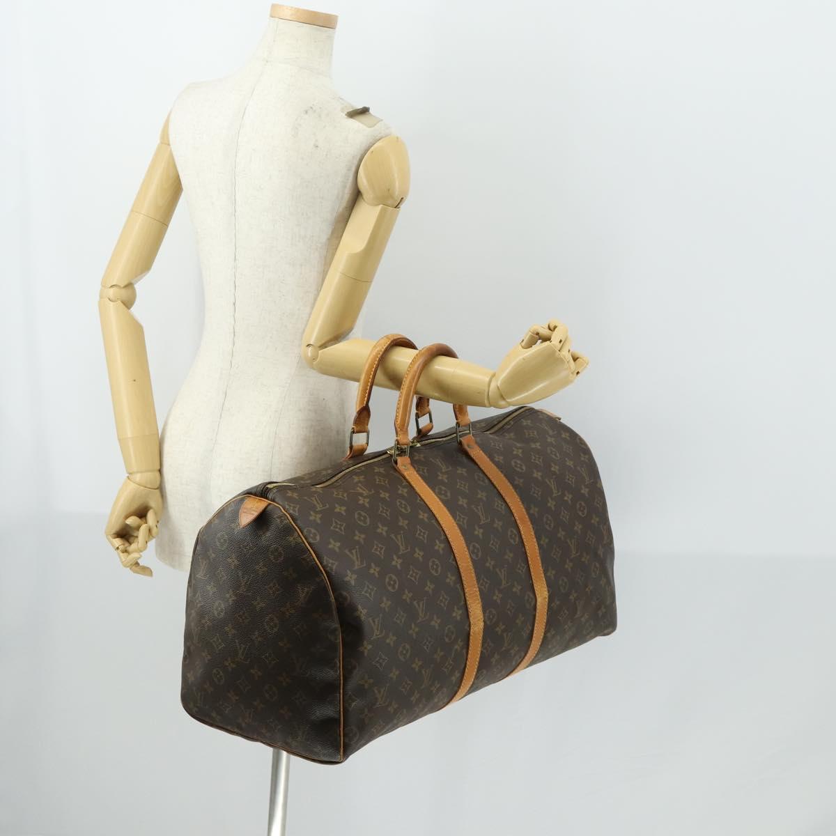LOUIS VUITTON Monogram Keepall 55 Boston Bag M41424 LV Auth 158289