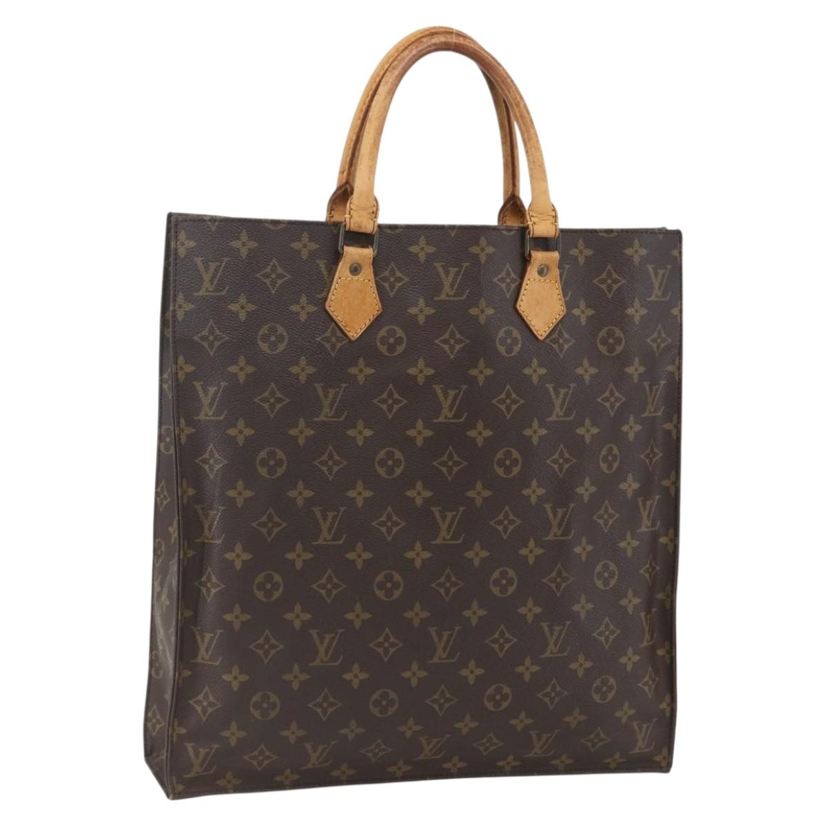 LOUIS VUITTON Monogram Sac Plat Hand Bag M51140 LV Auth 158345