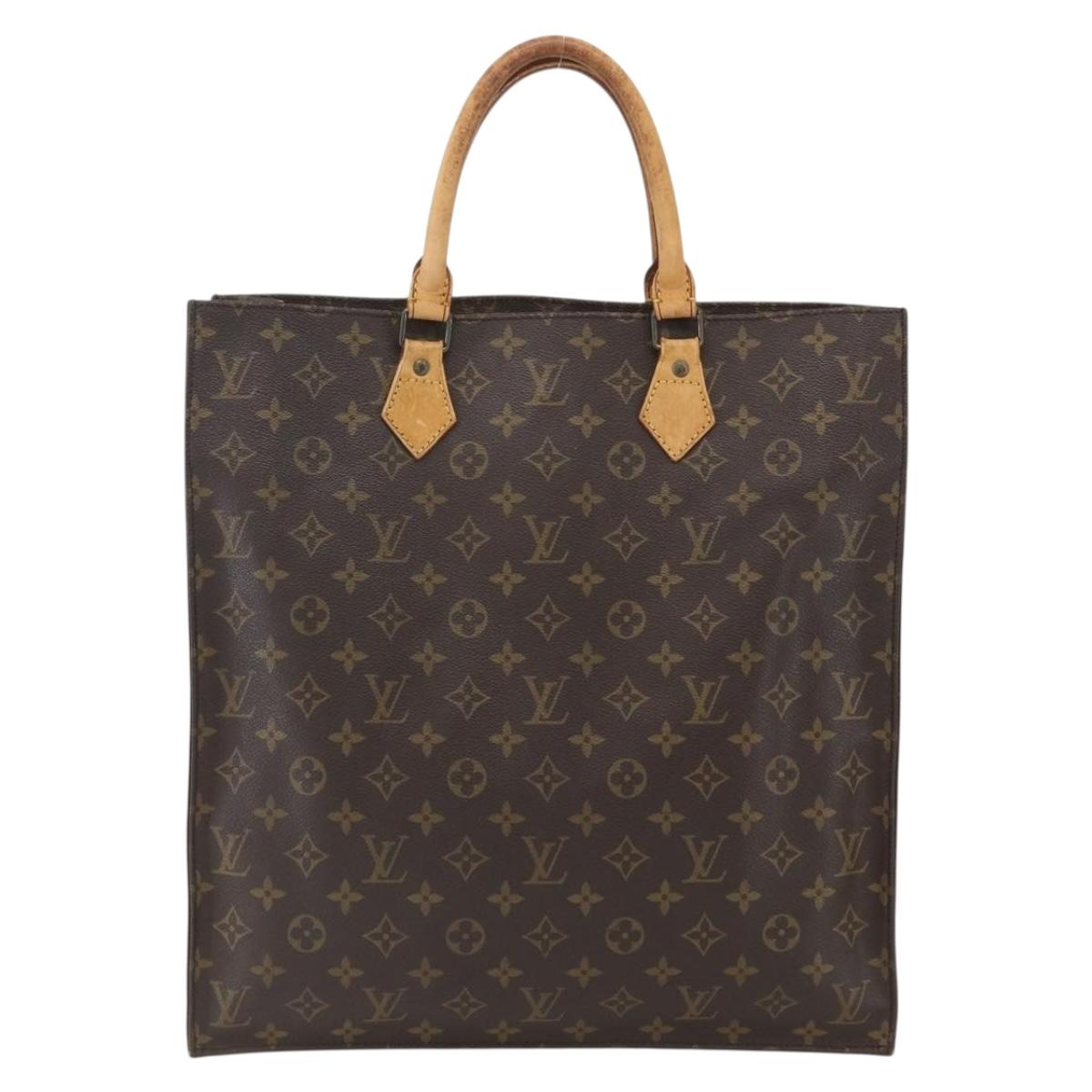 LOUIS VUITTON Monogram Sac Plat Hand Bag M51140 LV Auth 158345