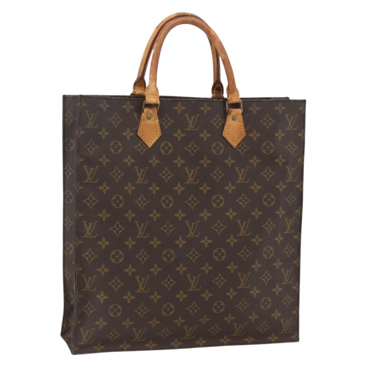LOUIS VUITTON Monogram Sac Plat Hand Bag M51140 LV Auth 158347