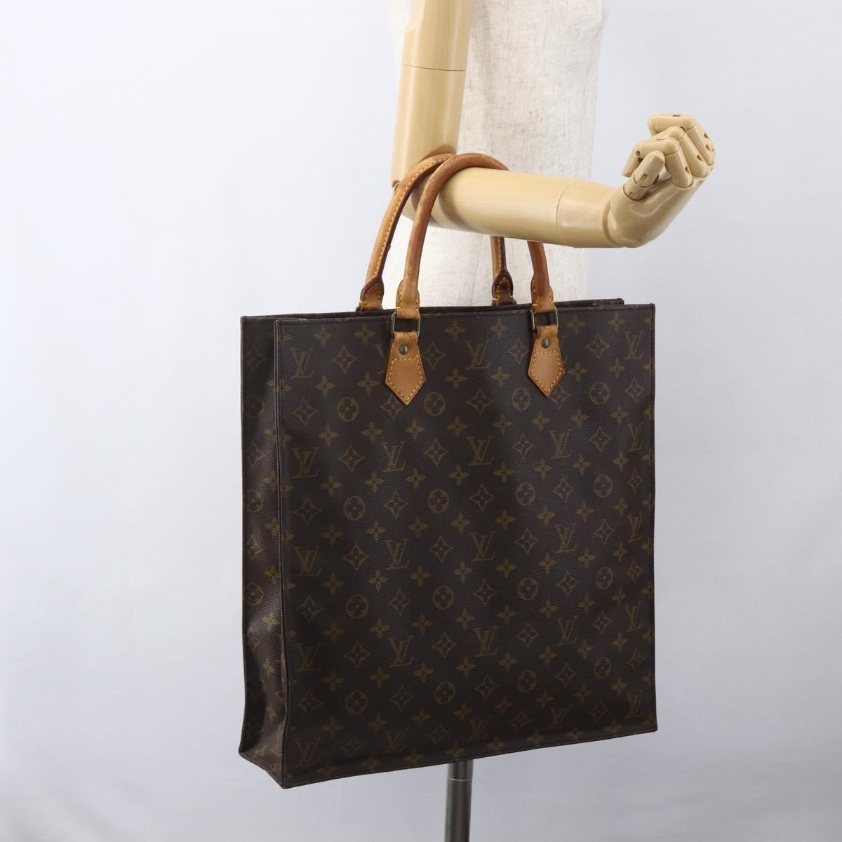 LOUIS VUITTON Monogram Sac Plat Hand Bag M51140 LV Auth 158347