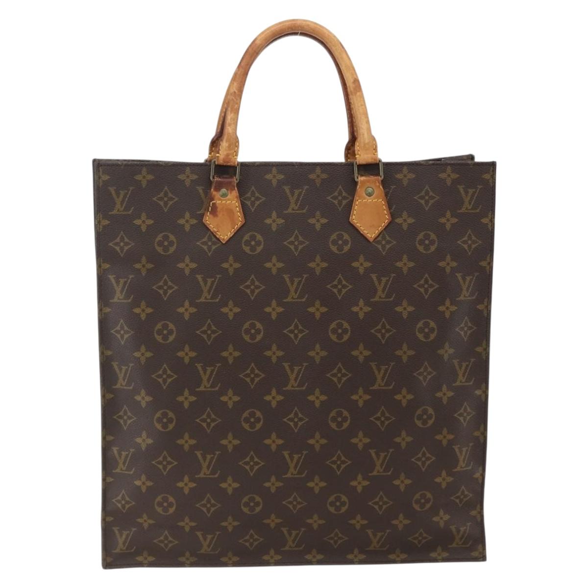 LOUIS VUITTON Monogram Sac Plat Hand Bag M51140 LV Auth 158347