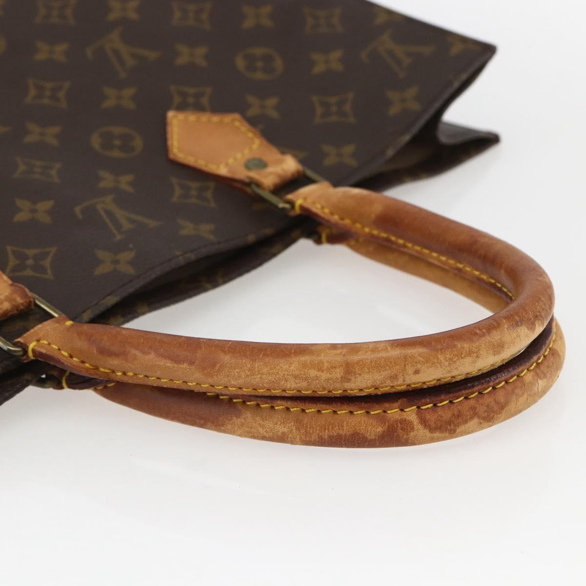 LOUIS VUITTON Monogram Sac Plat Hand Bag M51140 LV Auth 158347