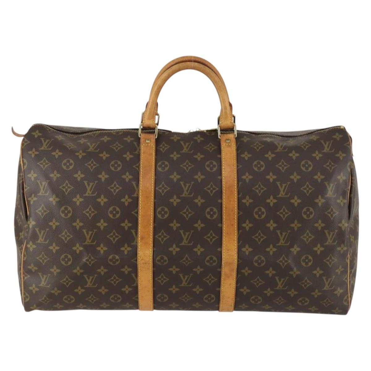 LOUIS VUITTON Monogram Keepall 55 Boston Bag M41424 LV Auth 158354