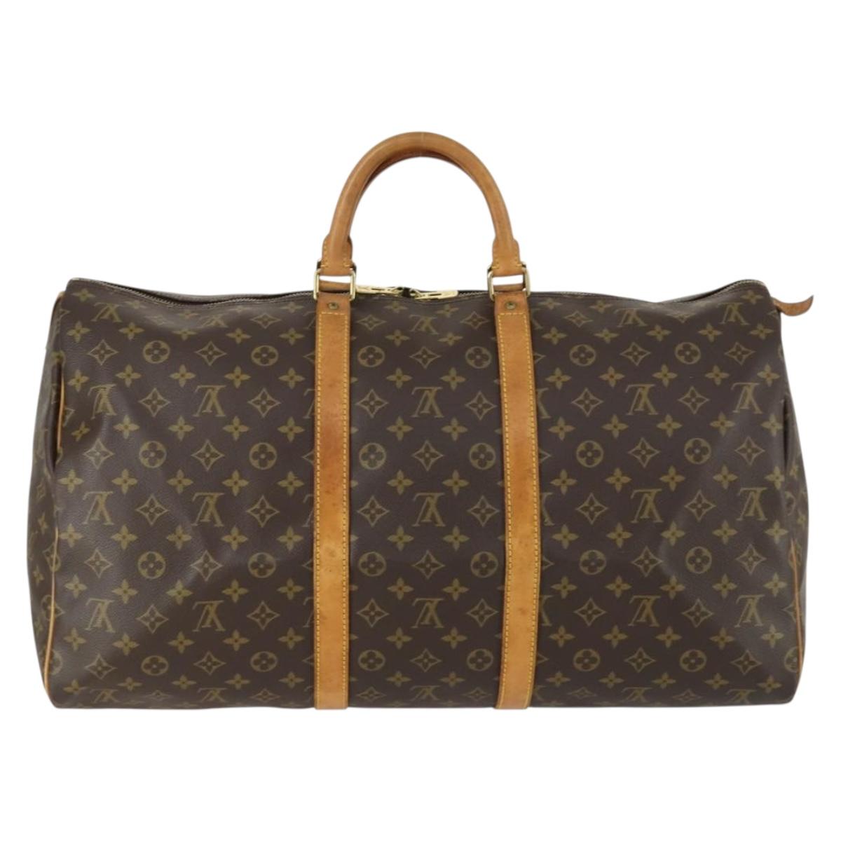 LOUIS VUITTON Monogram Keepall 55 Boston Bag M41424 LV Auth 158354