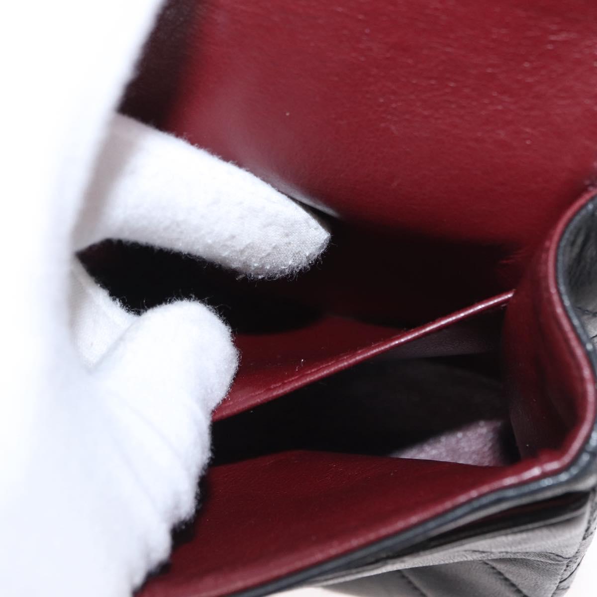 CHANEL Chain Double Flap Matelasse 23 Bag Lamb Skin Black Gold CC Auth 158357SM