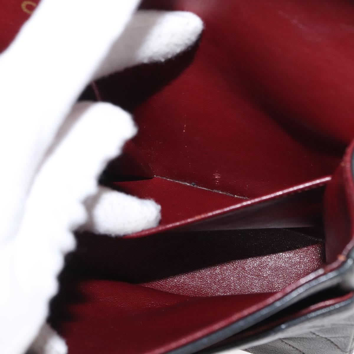 CHANEL Matelasse 25 Double Flap Chain Bag Lamb Skin Navy Gold CC Auth 158358SAV