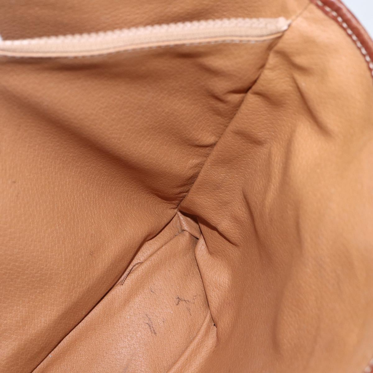 CELINE Macadam Canvas Tote Bag PVC Leather Brown Gold Auth 158371