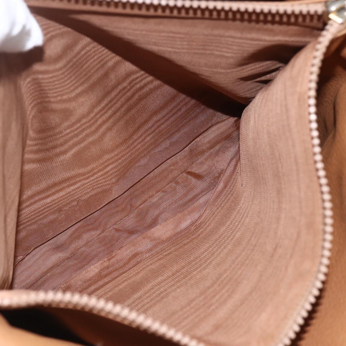 CELINE Macadam Canvas Tote Bag PVC Leather Brown Gold Auth 158371